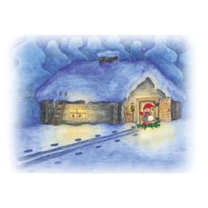 Weihnachtskarte sauna winter