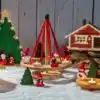 weihnachtsdeko häuschen holzhaus schwedenhaus wichtel zubehör rot