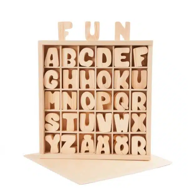 Buchstaben Holz Kiste Bio spielzeug kinderzimmer