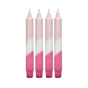 Pink Rosa Dip Dye Kerze Farbverlauf Stabkerze Handarbeit