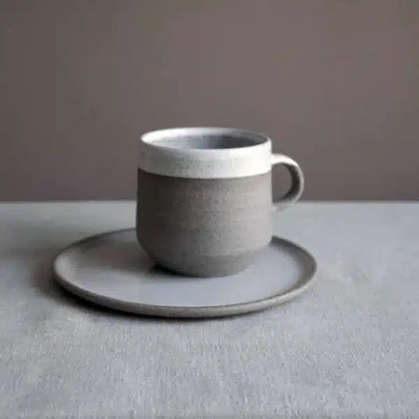 Nordische braun weiß Tasse Teller set Geschirr Keramik