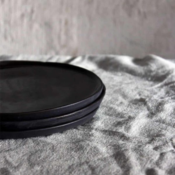 Skandinavische Teller schwarz Keramik Handarbeit