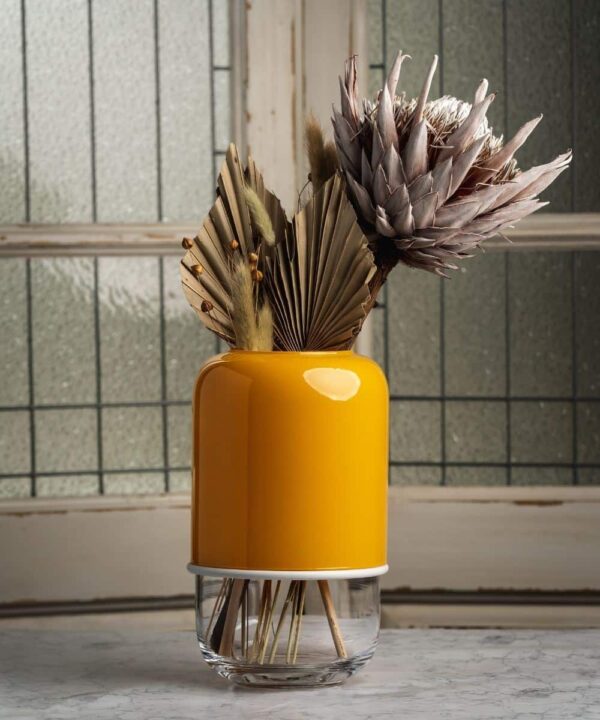 Verstellbare gelbe Vase Muurla