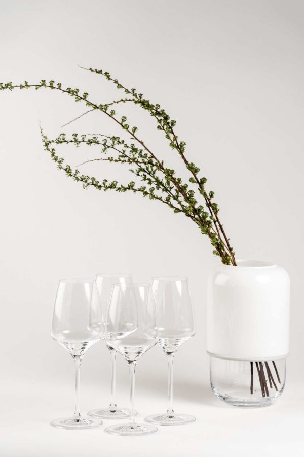 Elegante weiße Vase Capsule Muurla
