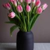 Vase Tulpen schwarz Ton Steinzeug