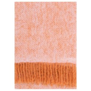 Ultra weiche Kuscheldecke aus Mohairwolle orange rosa