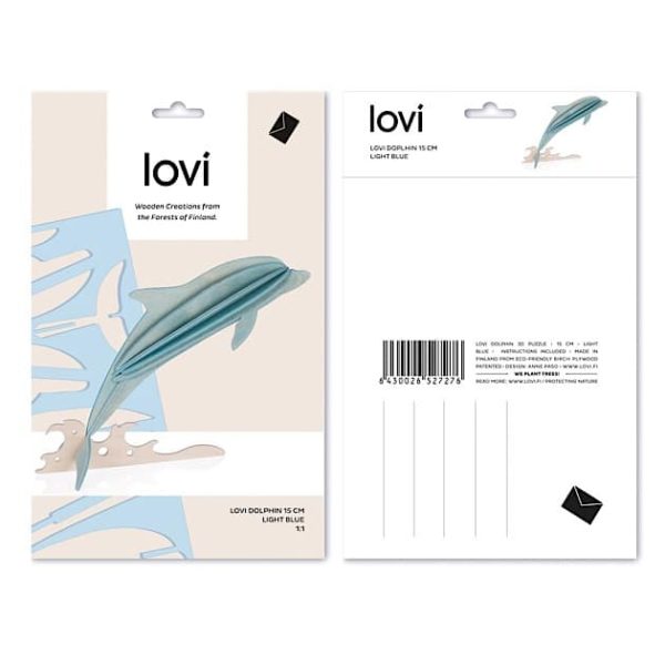 Delfine Blau Holzfigur Dekoration Postkarte