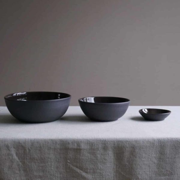 Bowl Schale Schüssel set schwarz Keramik Handarbeit