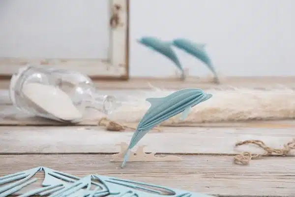Delfine Blau Holzfigur Dekoration Lovi