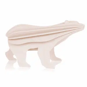 Lovi Postkarte Holz Eisbär Weiß 7cm Holzfigur