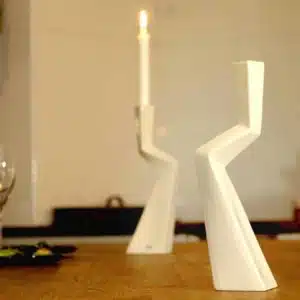 finnisches Design Kerzenständer Kerzenhalter Ecke Designobjebt Kulma Tonfisk Finnland Porzellan weiß