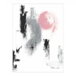abstrakt bild rosa grau schwartz kunstdruck