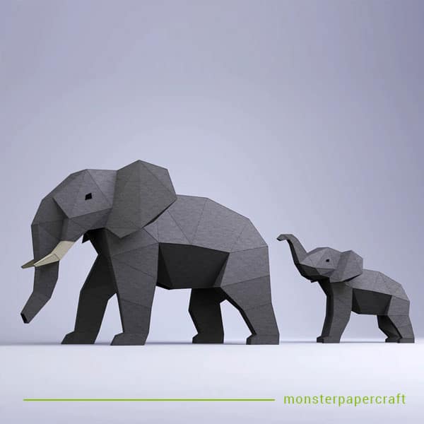 elefant deko papier deko statue papercraft
