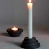 Kerzenständer schwarz Stein Ton Porzellan handgemacht Keramik