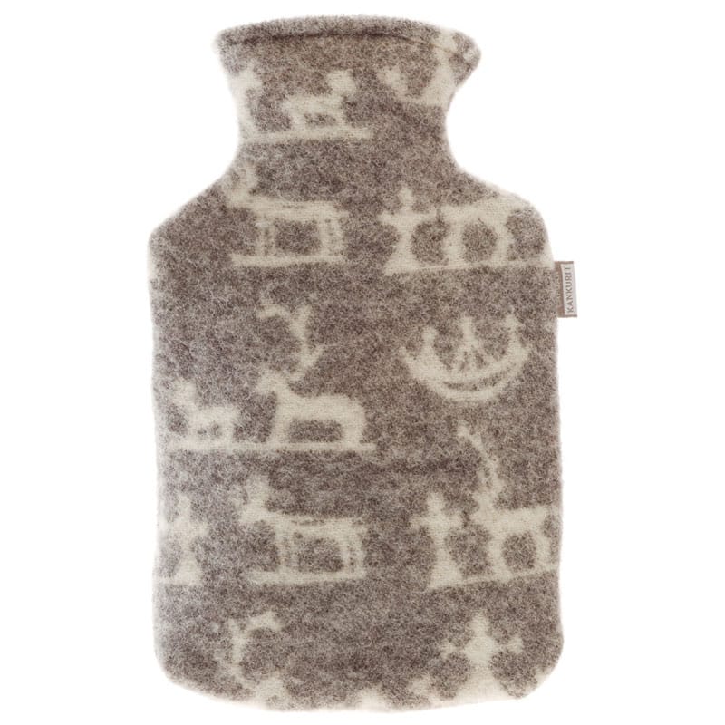 Wärmflasche Seite Wolle Grau Rentiermotiv Lapuan Kankurit