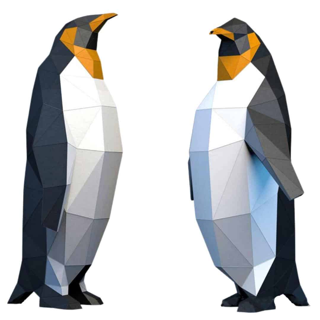 könig pinguin deko papier diy