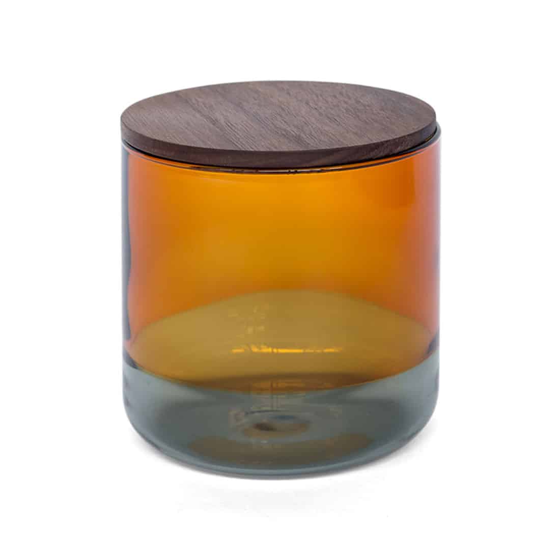 Glasbehälter Dose Holz Orange Grau Design