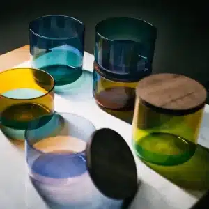 Glasdose Deckel Holz Glasbehälter