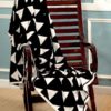 Kuschedecke Baumwolle Flauschig schwarz-weiß dreieck