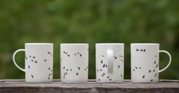 Tasse Fugl Vögel Natur Porzellan