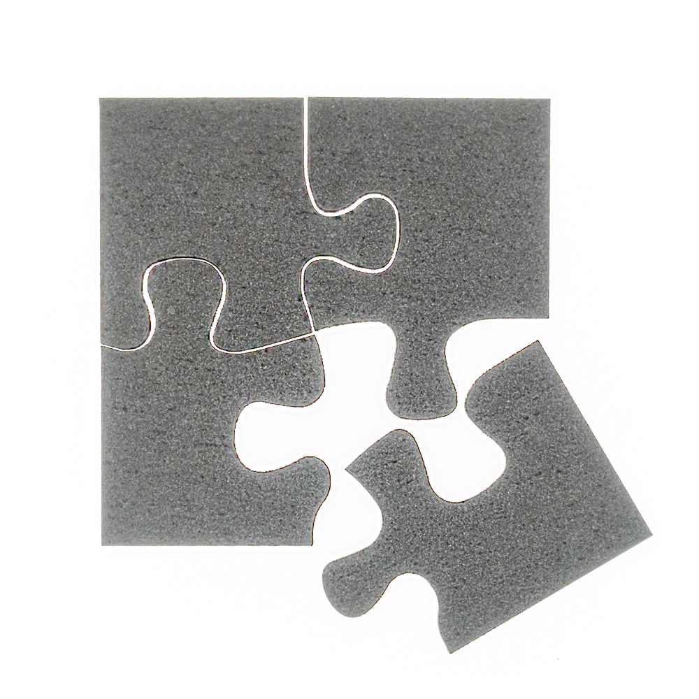 Glasuntersetzer Keramik Stein Set Puzzle Grau
