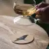 Rabe Vogel Glasuntersetzer Holz Muurla 10cm Rund