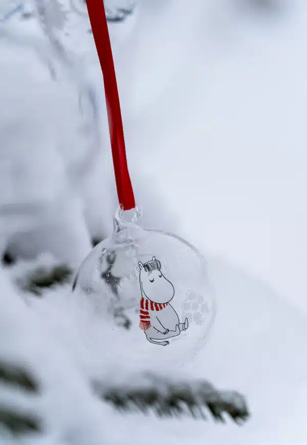 Glaskugel Weihnachtskugel Mumin Snorkfräulein Winter Muurla