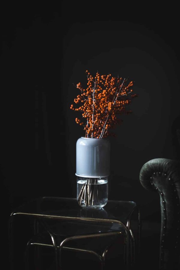 Muurla-Capsule-vase glas glasvase kapseli finnland verstellbar borosilikatglas handarbeit design hellblau deko blumenvase