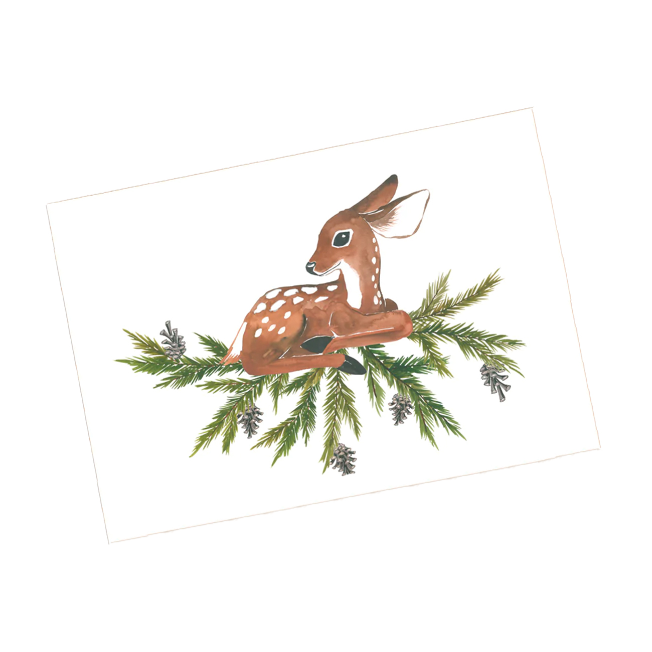 weihnachtskarte postkarte reh hirsch bambi