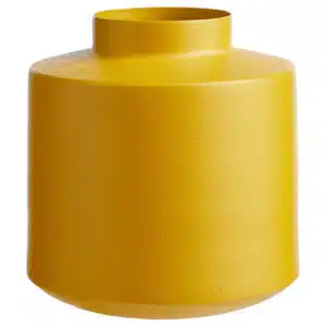 Vase gelb metall senfgelb kantig modern matt