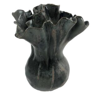 vase organisch geformt schwarz steingut design