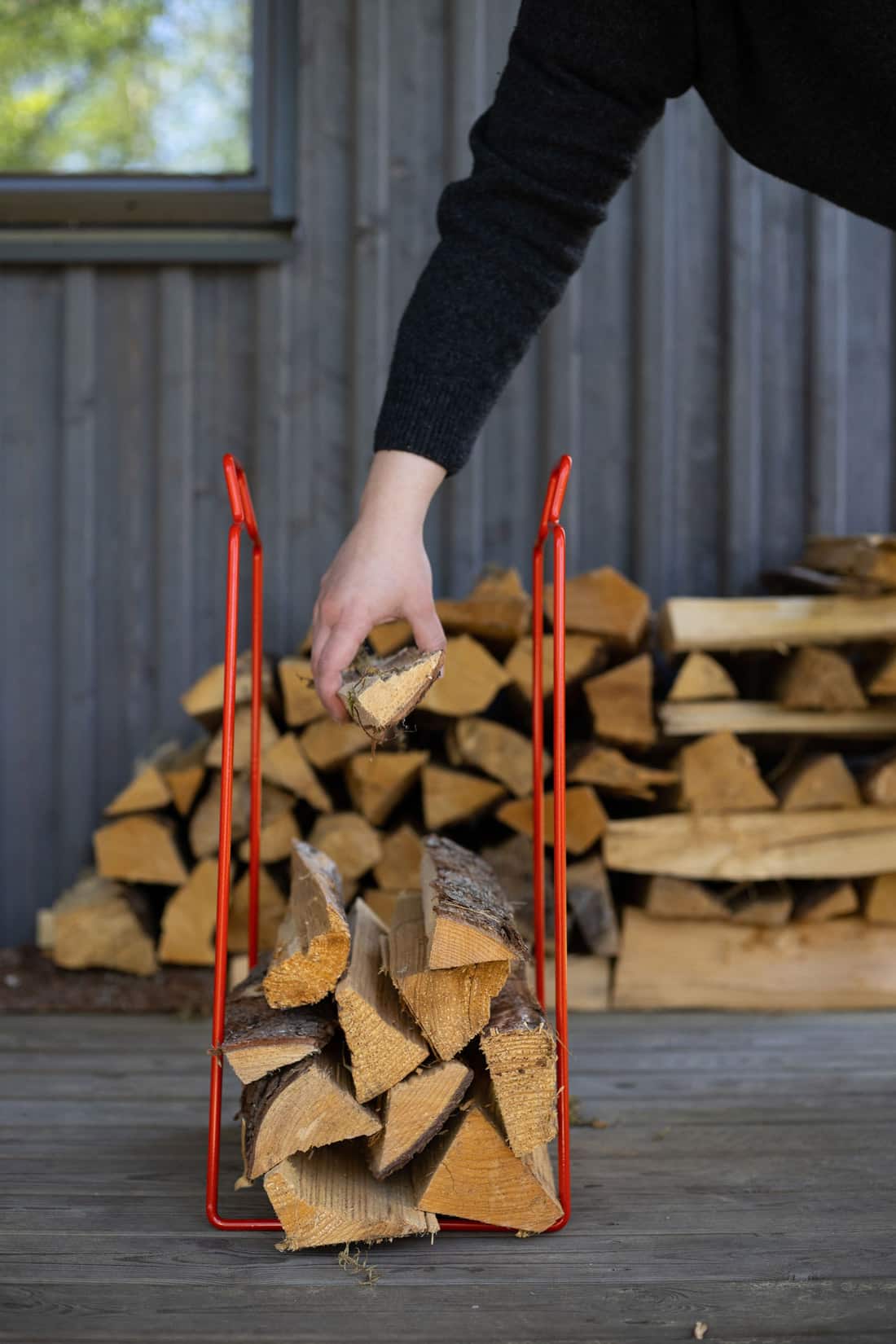 Müllsackständer Helsinki Aufbewahrung Recycling Mülltrennung Metall rot