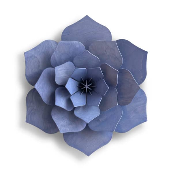 Wanddeko Blume Holz Lovi Design Finnland Wanddekoration Blumendeko Holzfigur blau