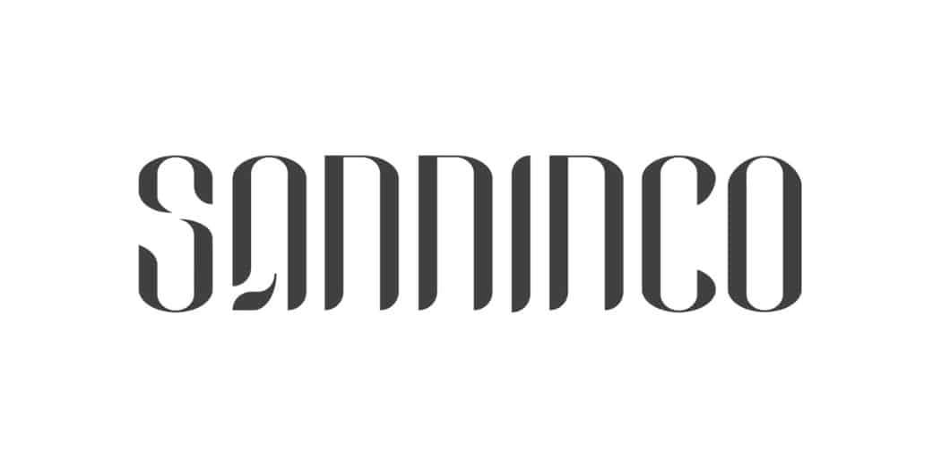 Das Sanninco-Logo zeigt hochwertigen Holzschmuck für stilvolle Akzente