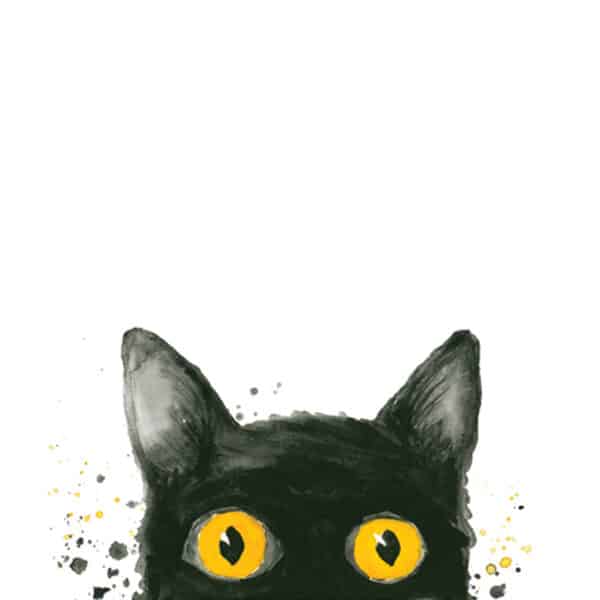 Kissa Kunstdruck-Poster-Katze-versteckte-Katze-Wasserfarben-Katzenmotiv-hochwertig-Finnland-Tiermotiv-Katzenposter