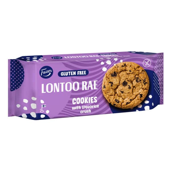 Cookies_LontooRae_140g Kekse Lakritzkekse Fazer Lontoo Rae 140g Haferkekse Süßigkeit vegan gluteenfrei kaufen Finnland