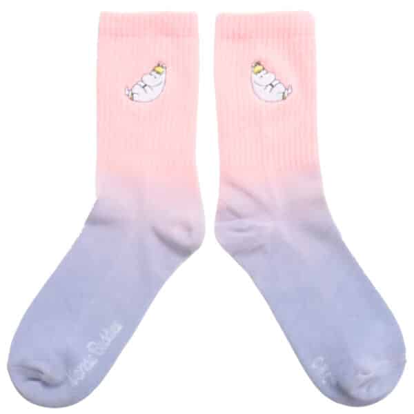 Mumin Socken Tennissocken lila rosa tie-dye farbverlauf moomin