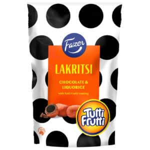 Fazer TuttiFrutti_135g Schokolade Lakritze Tutti Frutti Kugeln Finnland Süssigkeit Schoki