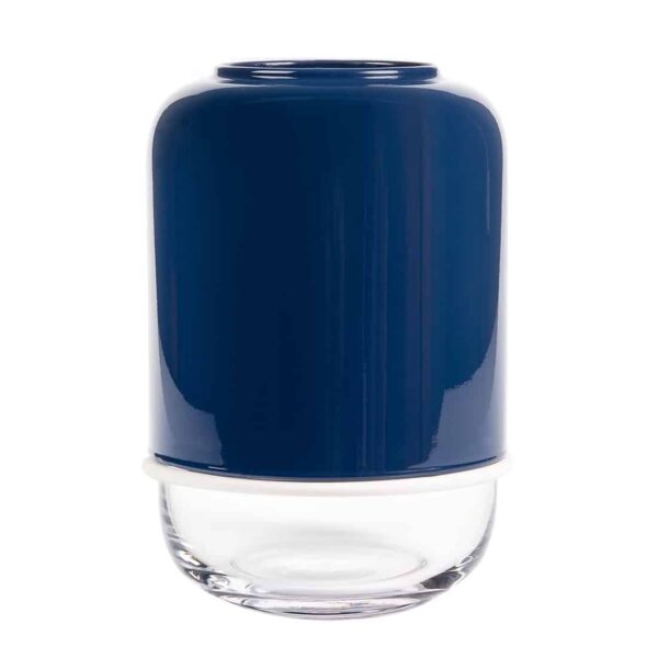 Muurla-Capsule-vase glas glasvase kapseli finnland verstellbar borosilikatglas handarbeit design dunkelblau navy blue