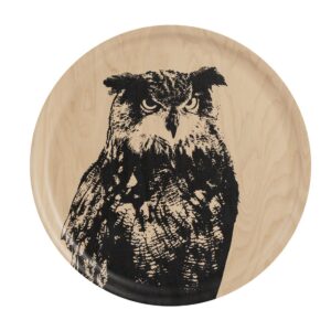 Nordic-tray_The-owl-35cm Tablett Holz Serviertablett Holztablett servieren Dekoration Uhu finnland nordisches Design