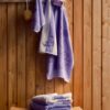 mumin gästehandtuch frottee handtuch baumwolle badehandtuch moomin mumins arabia finland violett snorkfräulein