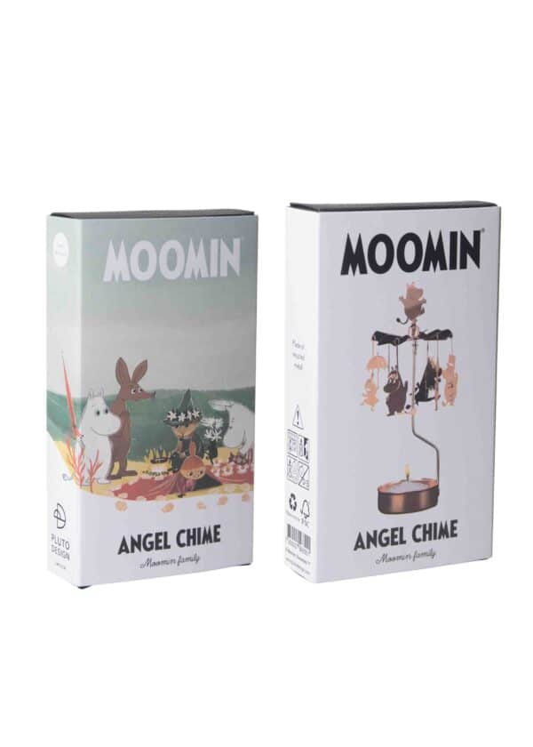 Mumin Teelichtkarussell Muminfamilie 16cm Metall Kupfern Pluto Design G2