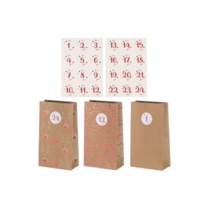Adventskalender Bastelset Papier Braun Beige Rot Kapel Hobby