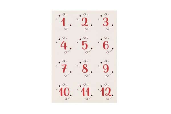 Adventskalender Bastelset Papier Braun Beige Rot Kapel Hobby (Sticker 1-12)