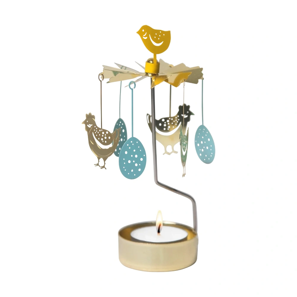Teelichtkarussell Ostern Henhouse Metall Golden Pluto Design